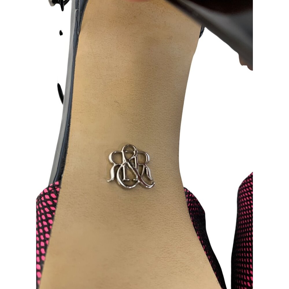 Rock & Republic Black & Pink Open Toe Stiletto Platform Heels Size 8.5 M EUC - Picture 13 of 14